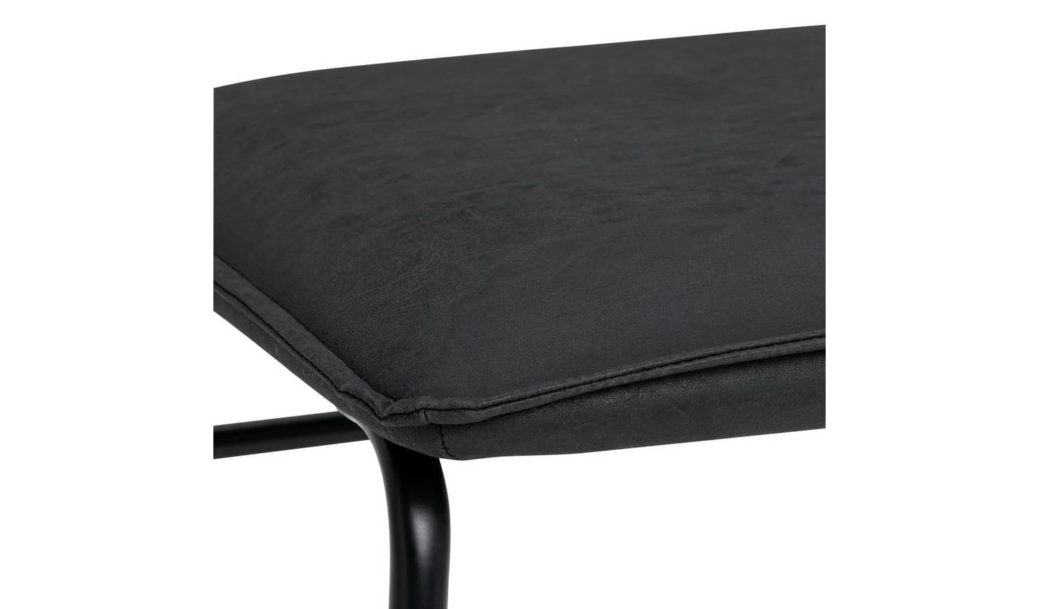 Loft Living Pair of Faux Leather Dining Chairs Black Modern Kitchen Set - Image 7
