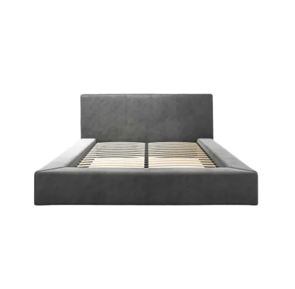 LPD Furniture Soho Dapple Grey Velvet Double Bed | Modern Industrial Design - Image 3
