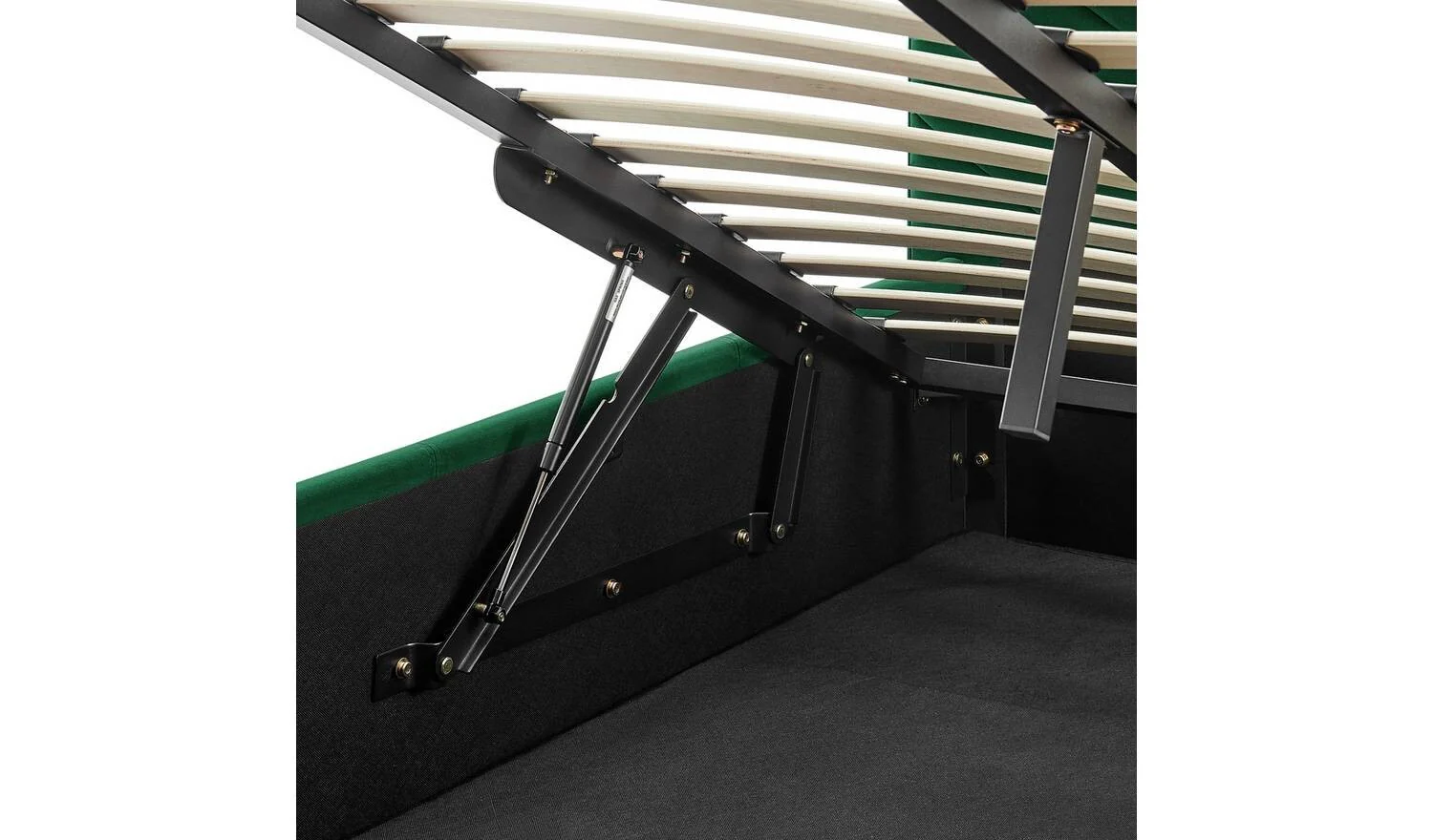 Luca Double End Lift Ottoman Bed Green Elegant and Comfortable Bedroom Furniture - Image 6