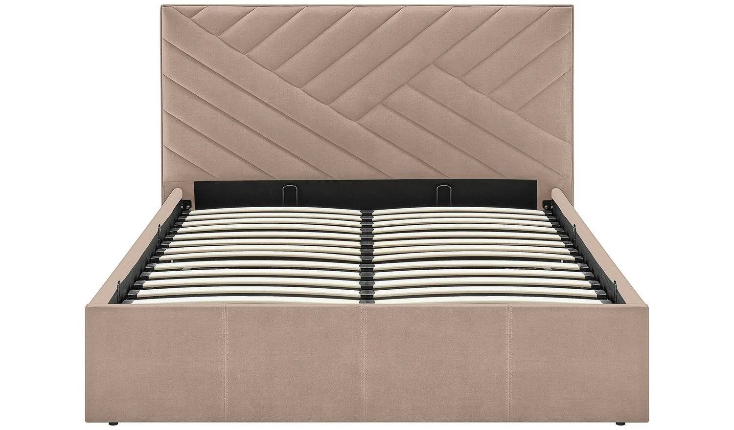 Luca Double End Lift Ottoman Bed Latte Easy Assembly Home Furniture - Image 10