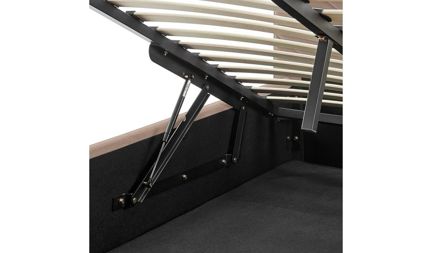 Luca Double End Lift Ottoman Bed Latte Easy Assembly Home Furniture - Image 5