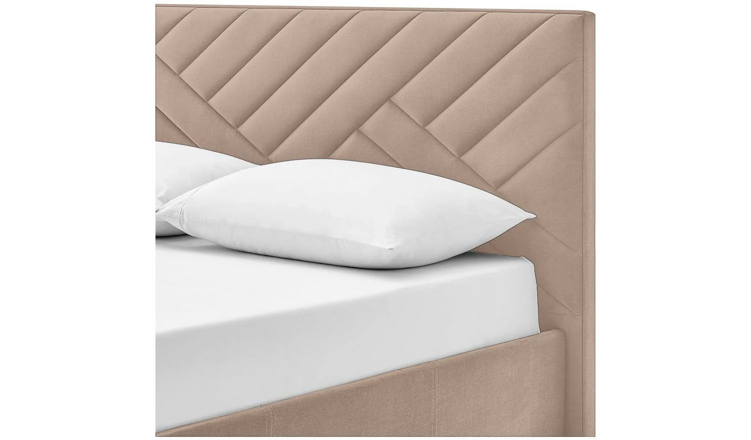 Luca Double End Lift Ottoman Bed Latte Easy Assembly Home Furniture - Image 6