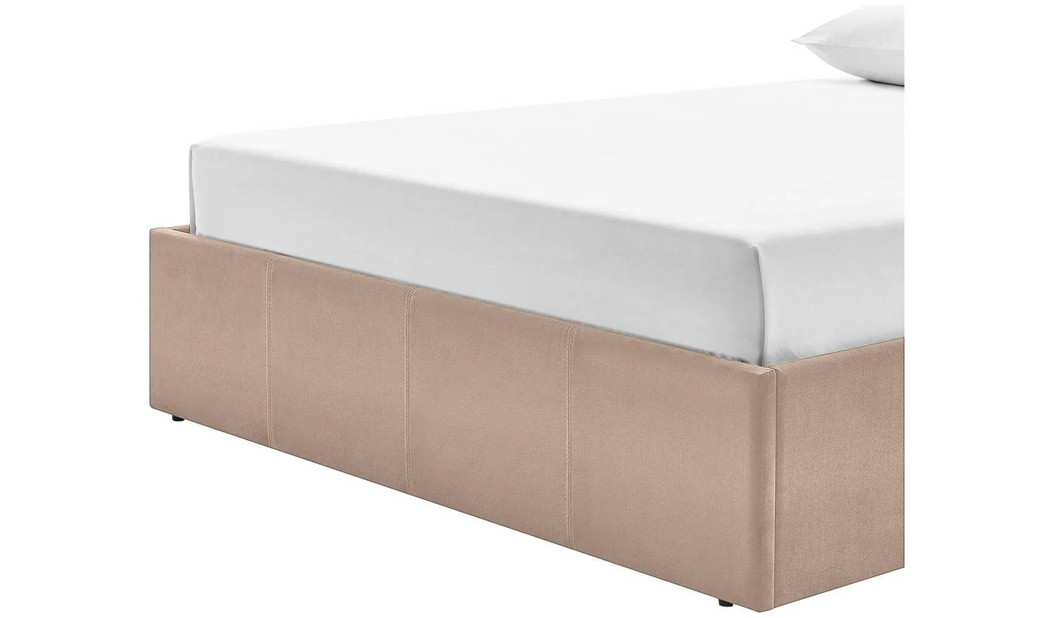 Luca Double End Lift Ottoman Bed Latte Easy Assembly Home Furniture - Image 7