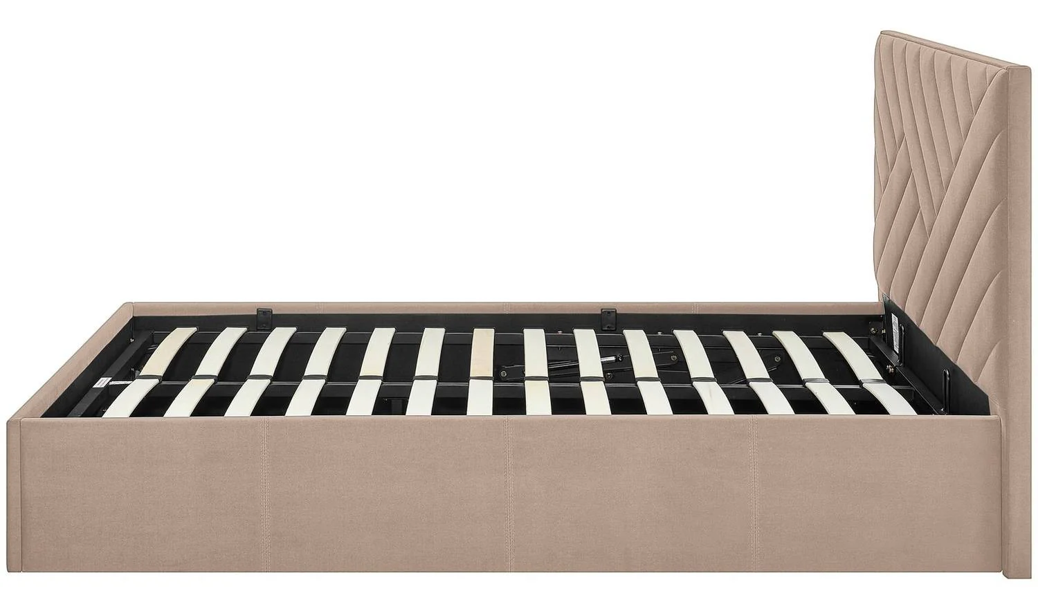 Luca Double End Lift Ottoman Bed Latte Easy Assembly Home Furniture - Image 8