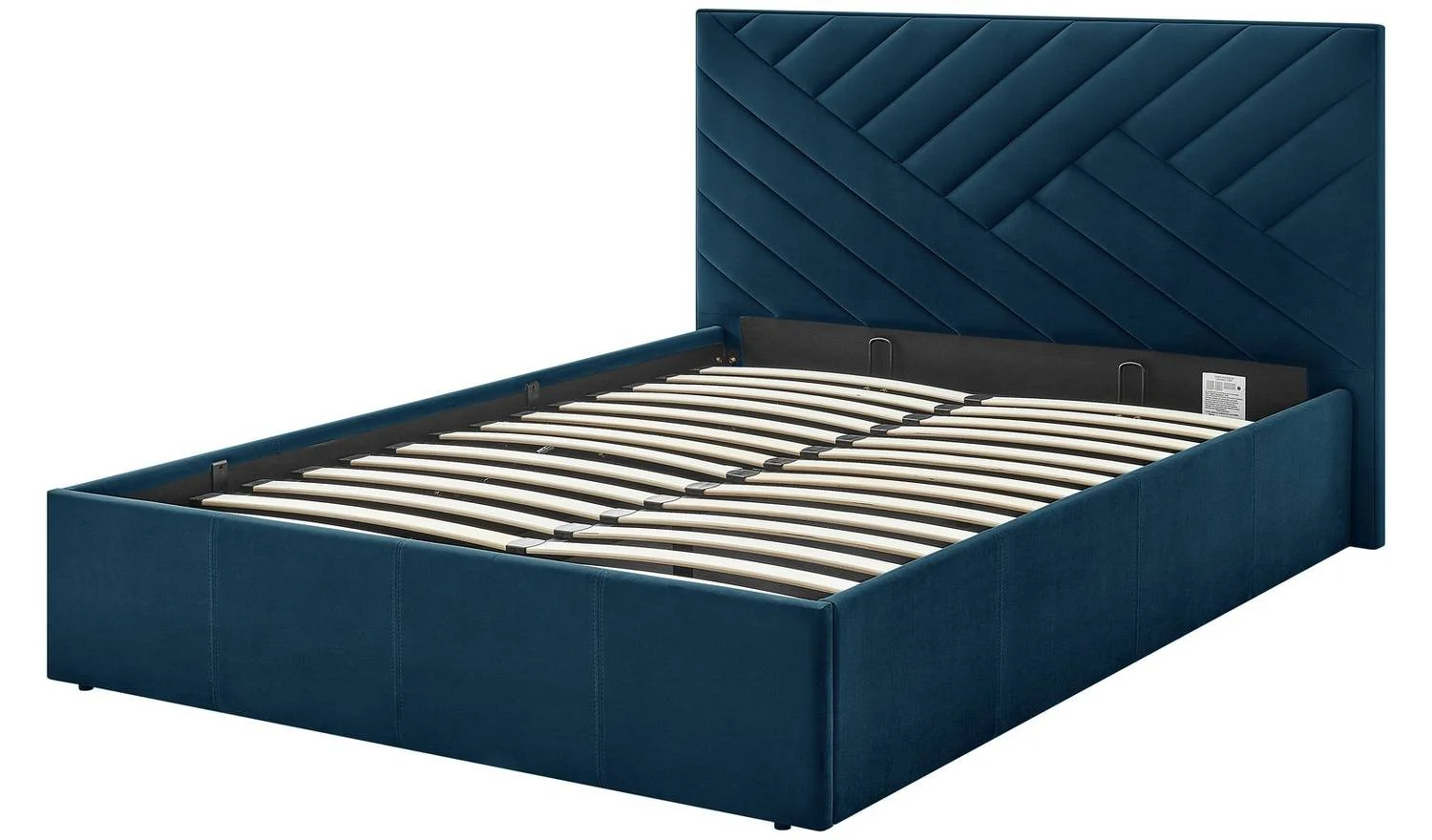 Luca Double End Lift Ottoman Bed Navy Elegant and Comfortable Bedroom Furniture - Image 12
