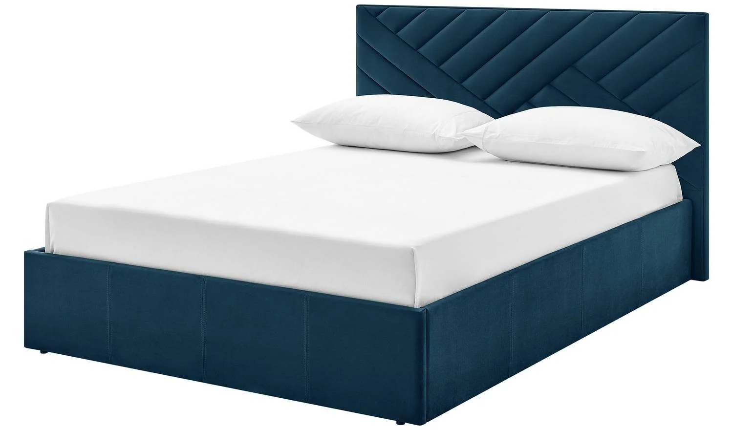 Luca Double End Lift Ottoman Bed Navy Elegant and Comfortable Bedroom Furniture - Image 3