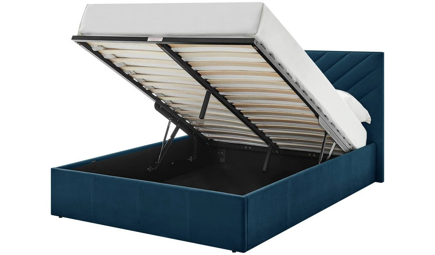 Luca Double End Lift Ottoman Bed Navy Elegant and Comfortable Bedroom Furniture - Image 4