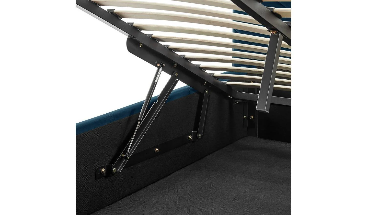 Luca Kingsize End Lift Ottoman Bed Navy Elegant Comfortable Bedroom Furniture - Image 6