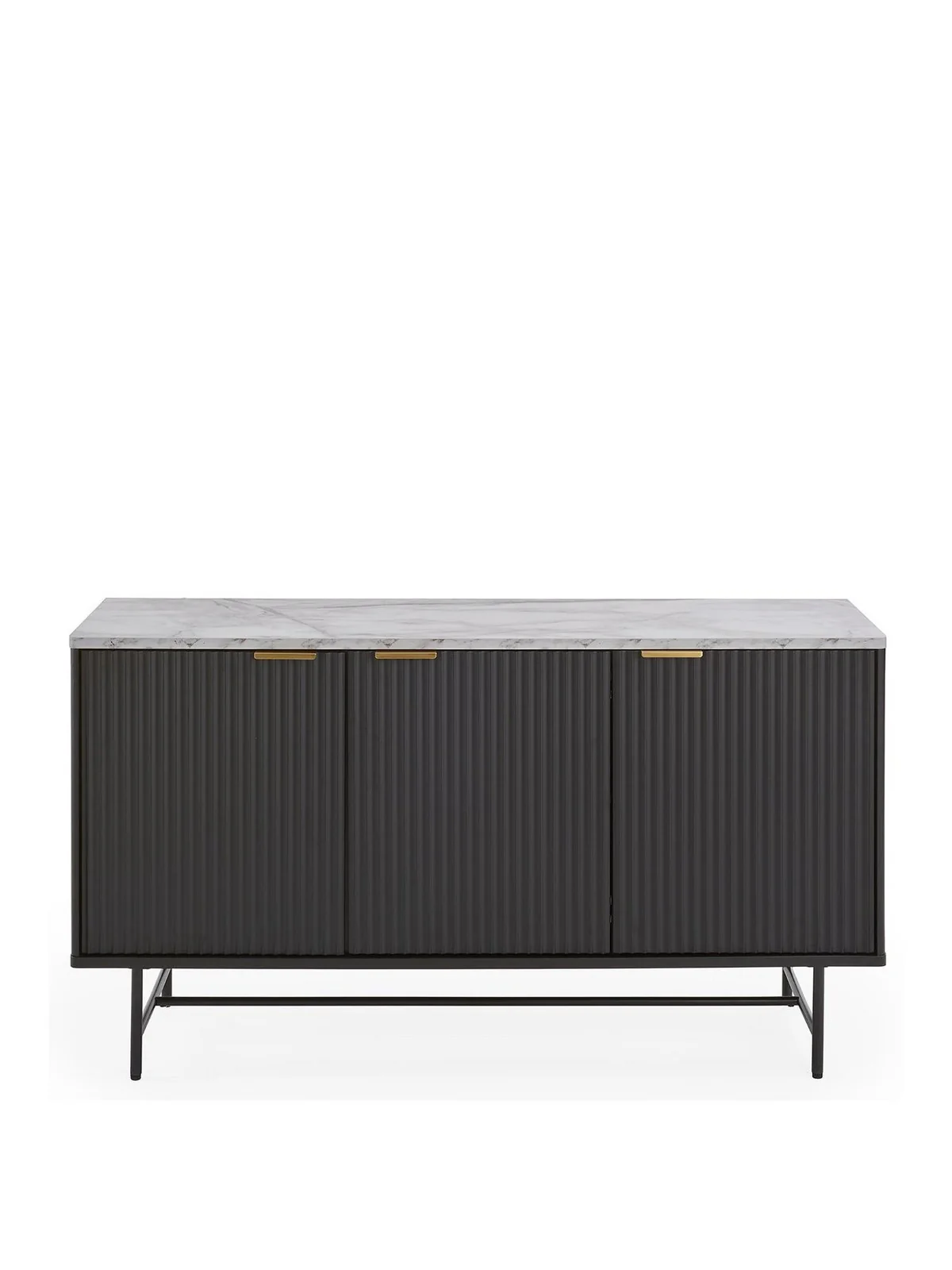 Lucero Black 3 Door Sideboard | Modern Console Table | Hallway Organizer - Image 2