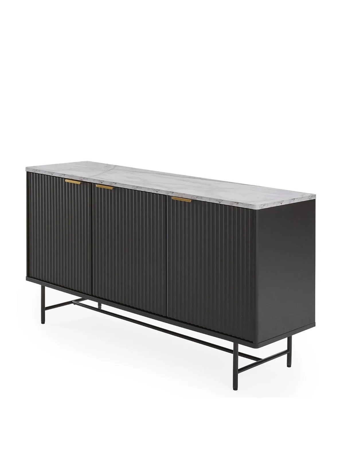Lucero Black 3 Door Sideboard | Modern Console Table | Hallway Organizer - Image 3