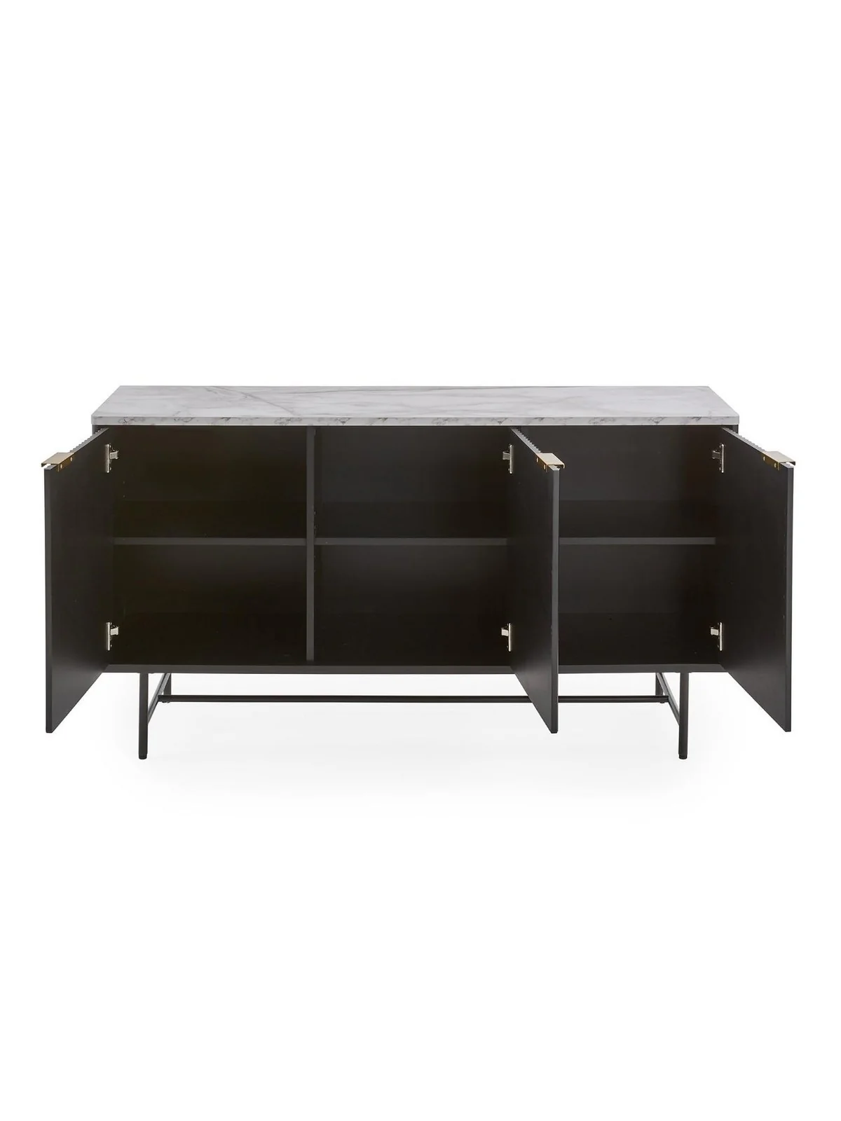 Lucero Black 3 Door Sideboard | Modern Console Table | Hallway Organizer - Image 4