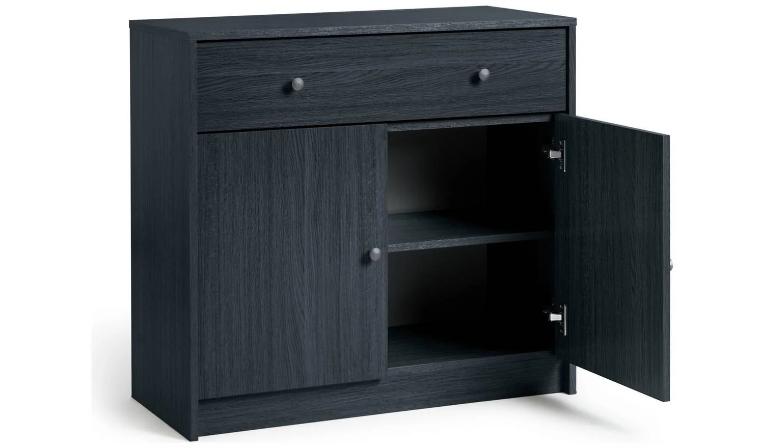Maine 2 Door 1 Drawer Sideboard Black Storage Cabinet Living Room - Image 5