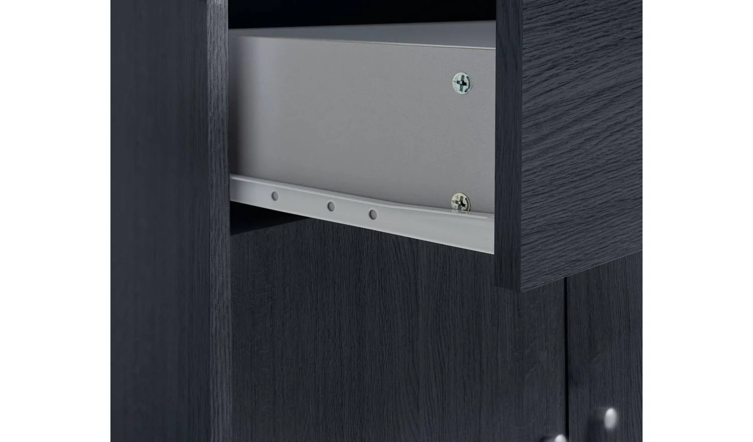 Maine 2 Door 1 Drawer Sideboard Black Storage Cabinet Living Room - Image 8