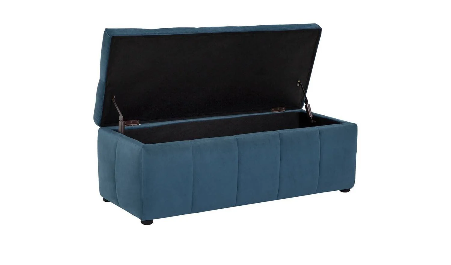 Maisie Velvet Large Storage Ottoman - Blue - Image 2