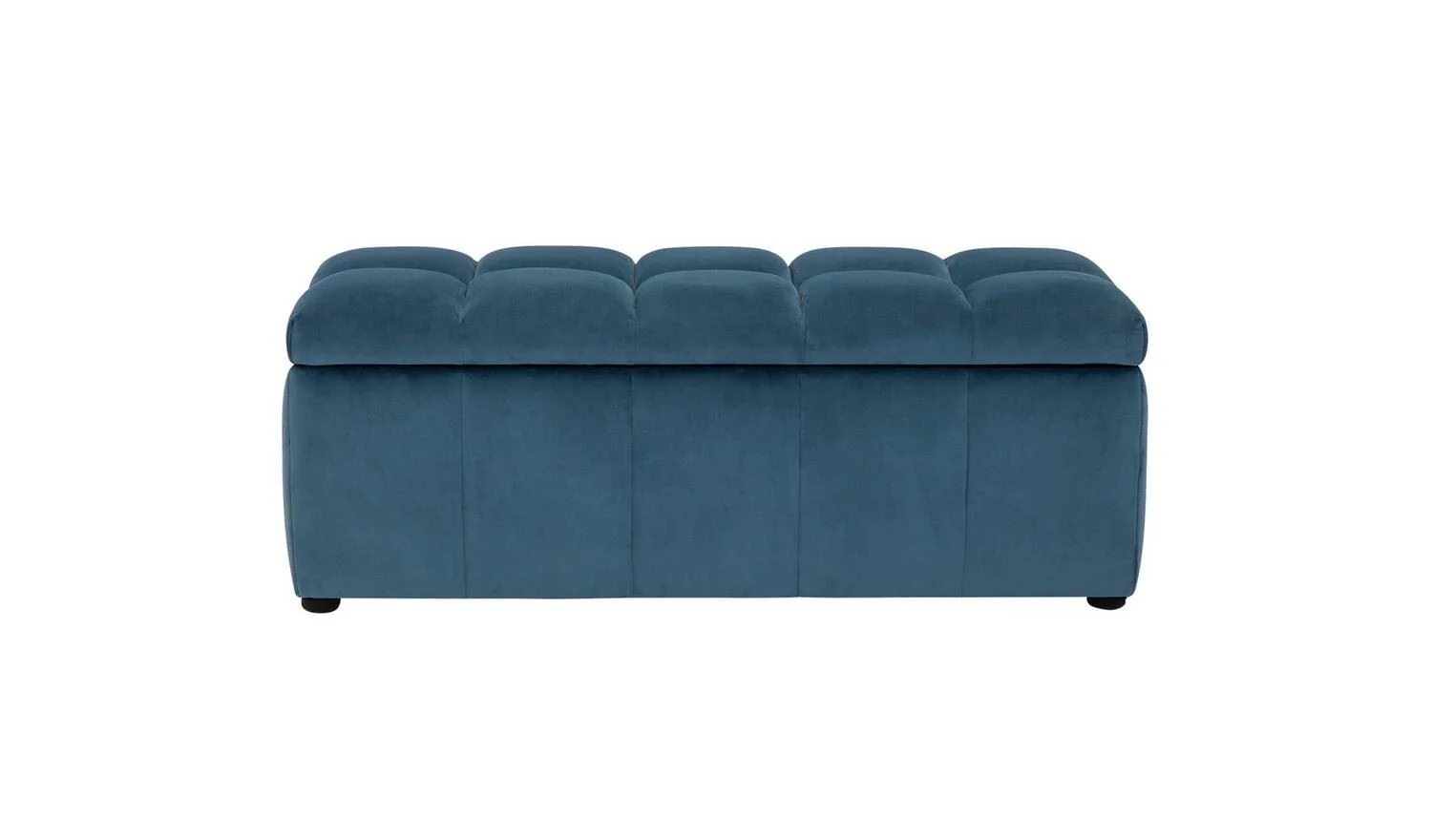 Maisie Velvet Large Storage Ottoman - Blue - Image 3