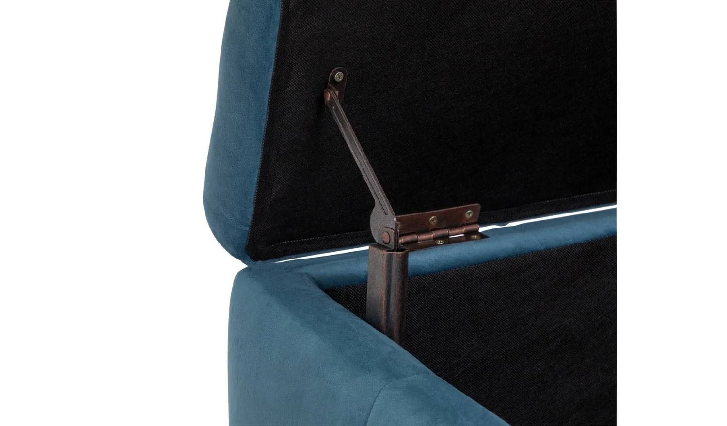 Maisie Velvet Large Storage Ottoman - Blue - Image 4