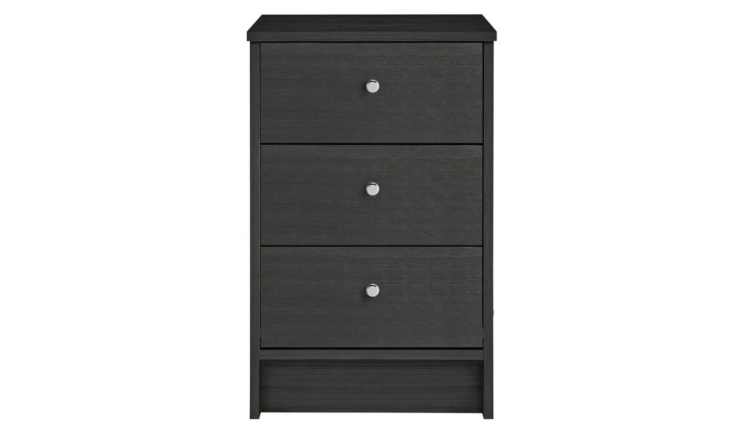 Malibu 3 Drawer Bedside Table Black Oak Effect Compact Storage Organiser - Image 4