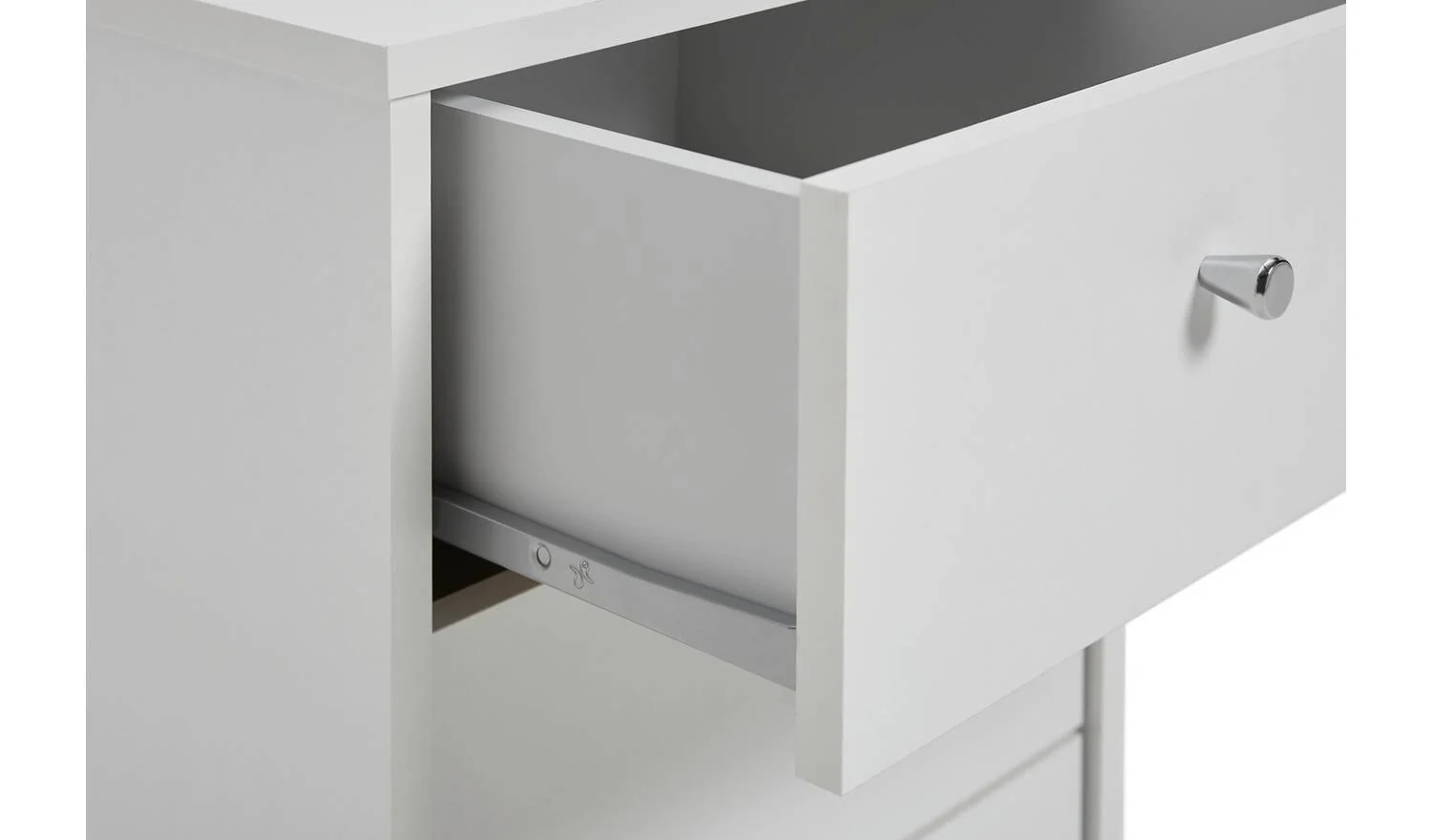 Malibu 3 Drawer Bedside Table White Compact Storage Organiser Unit - Image 4