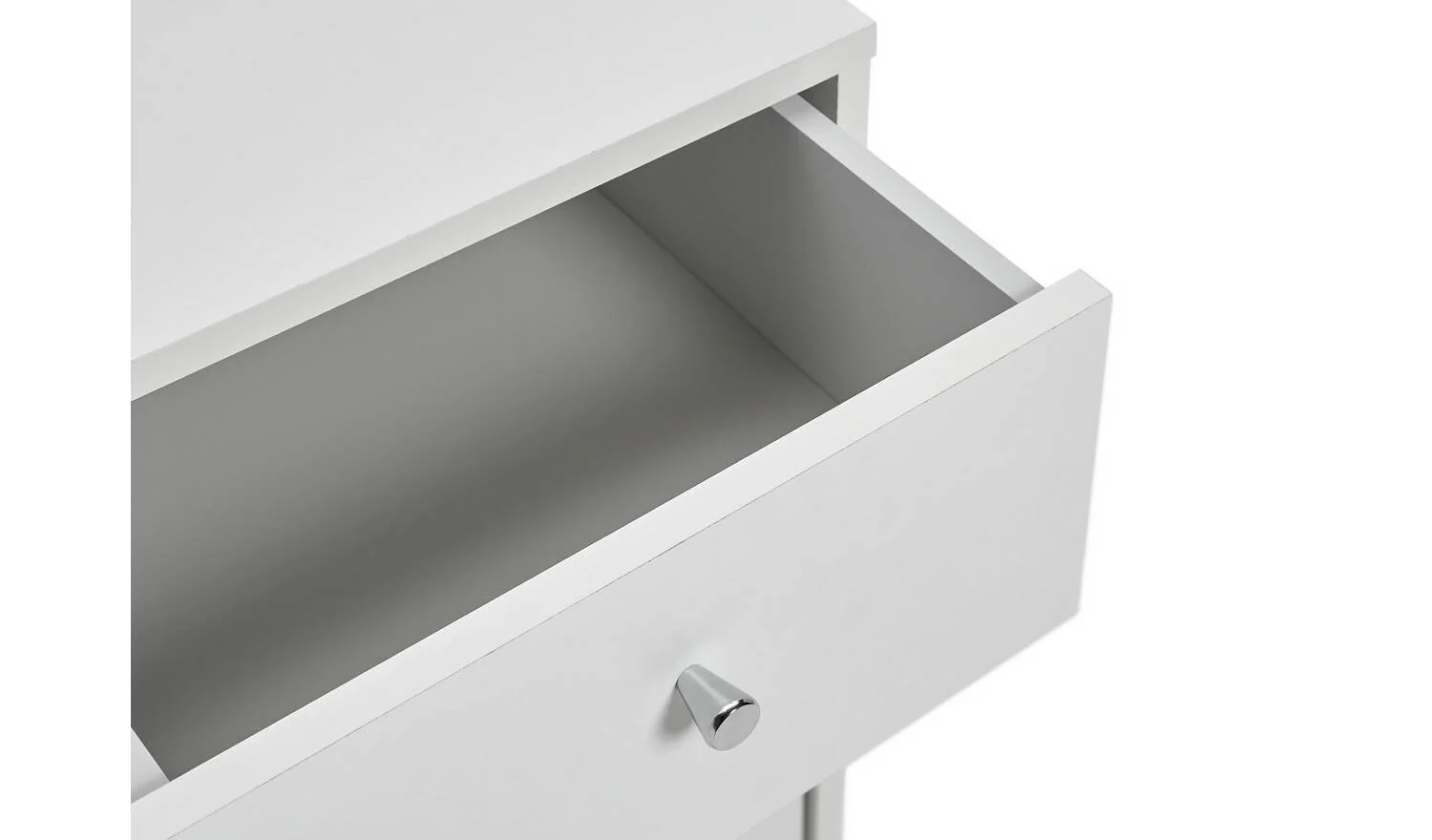 Malibu 3 Drawer Bedside Table White Compact Storage Organiser Unit - Image 5