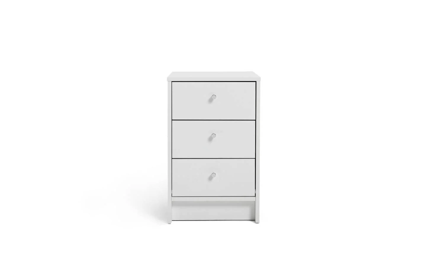 Malibu 3 Drawer Bedside Table White Compact Storage Organiser Unit - Image 6