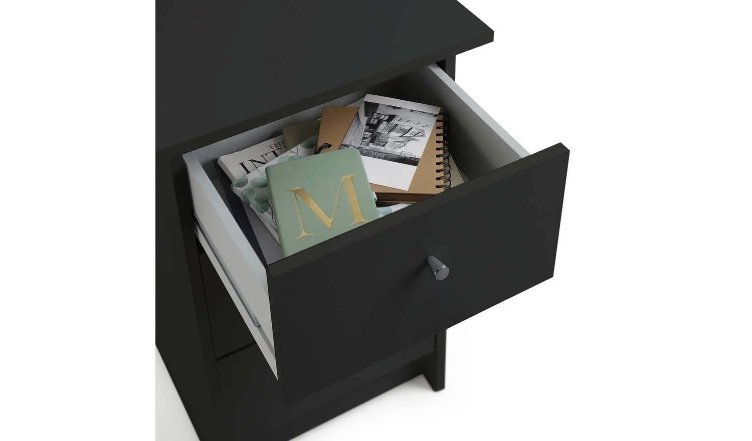 Malibu 3 Drawer Office Desk Black Modern Home Office Furniture Workspace - Image 3