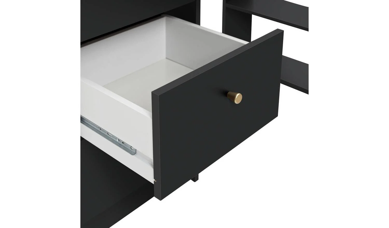 Malibu 3 Drawer Office Desk Black & Brown Compact Study Table - Image 4
