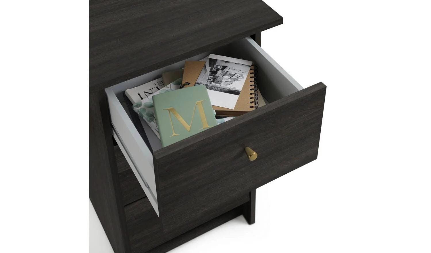 Malibu 3 Drawer Office Desk Black & Brown Compact Study Table - Image 6