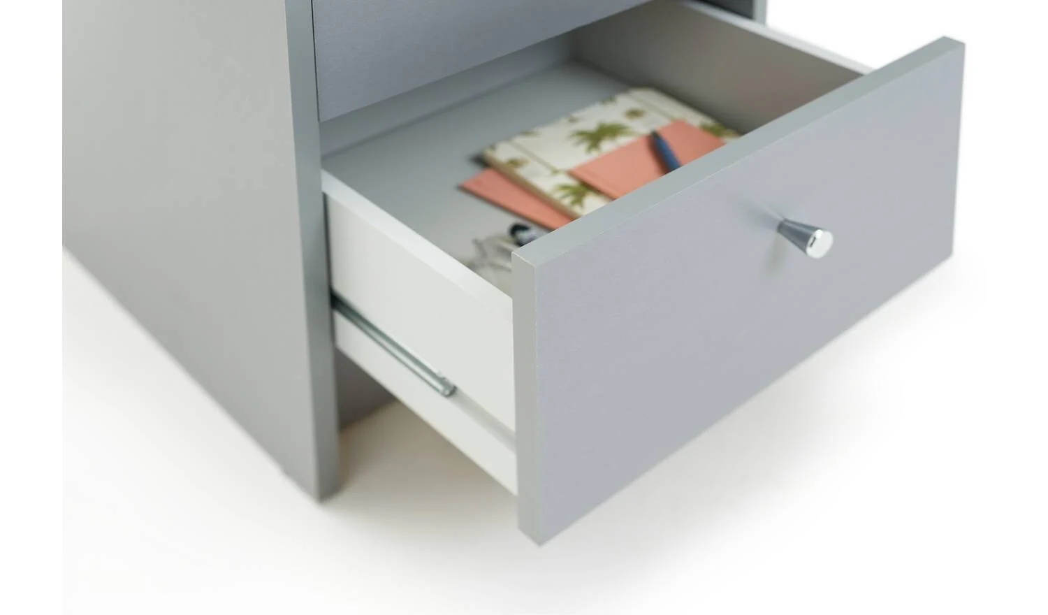 Malibu 3 Drawer Office Desk Grey Home Office Furniture Workspace - Image 4