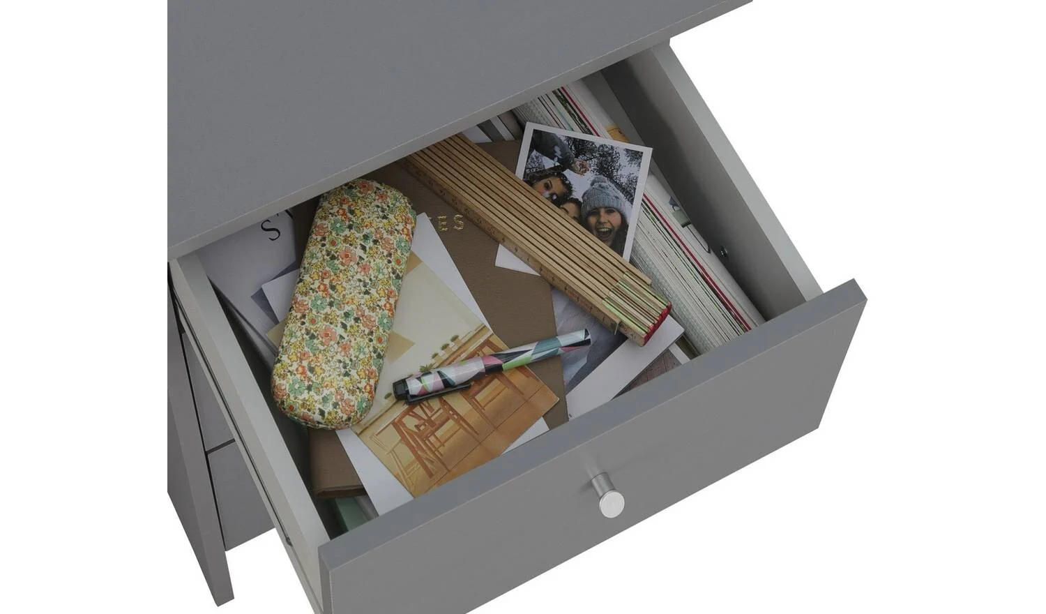 Malibu 3 Drawer Office Desk Grey Home Office Furniture Workspace - Image 5