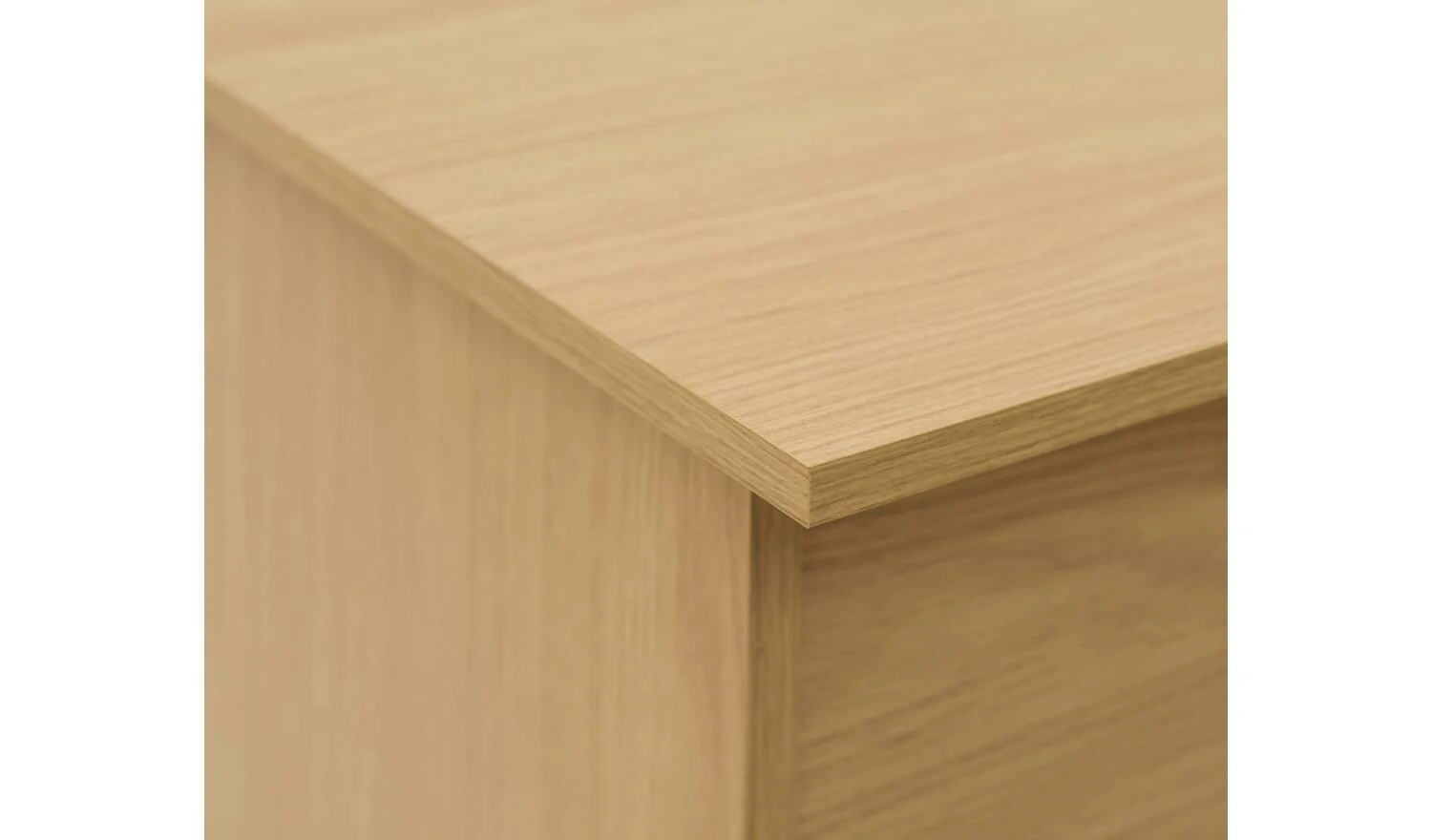 Malibu 3 Drawer Office Desk Oak Effect Compact Study Table - Image 5