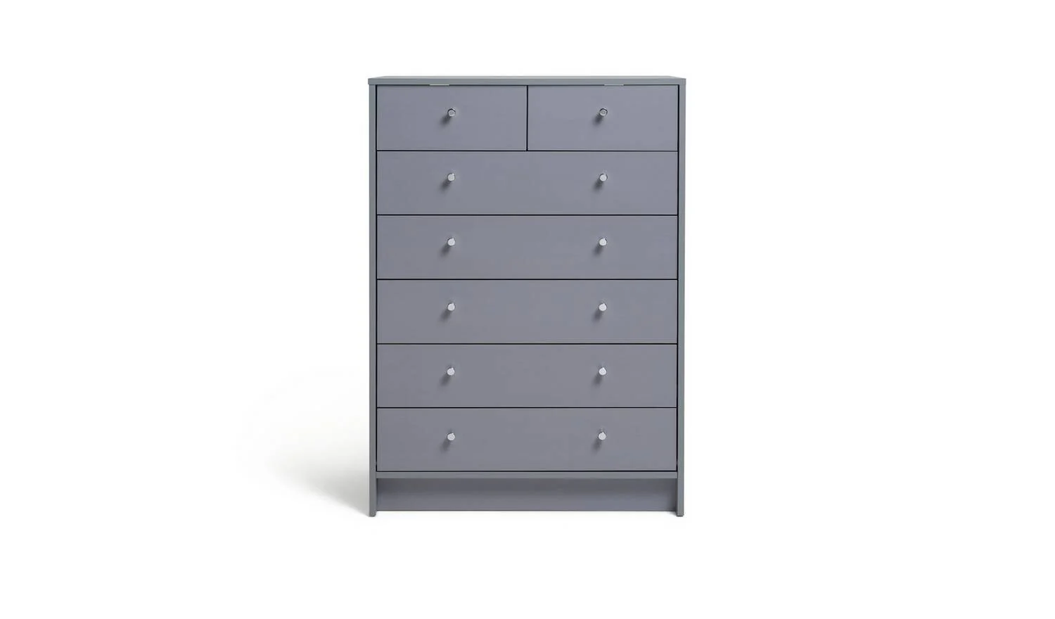 Malibu 7 Drawer Chest Grey Storage Organiser Bedroom Furniture - Image 6