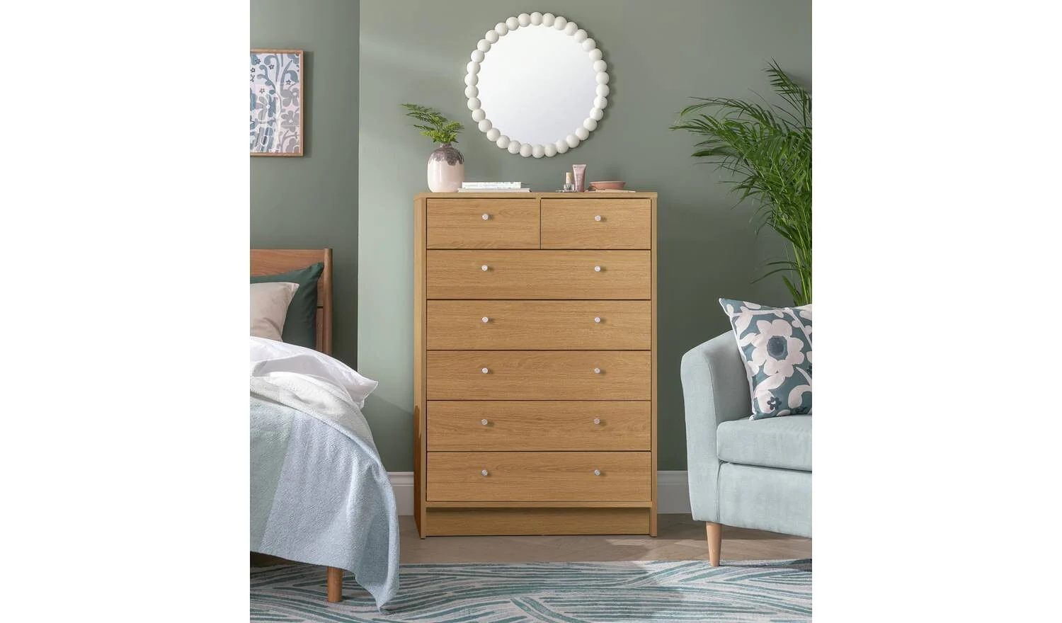 Malibu 7 Drawer Chest - Oak Effect - Image 2