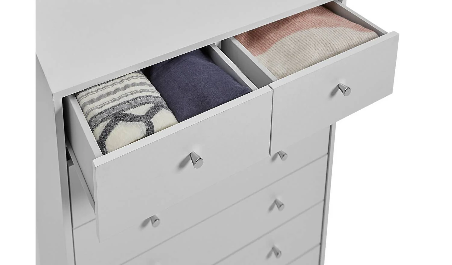 Malibu 7 Drawer Chest White Storage Organiser Bedroom Furniture - Image 3
