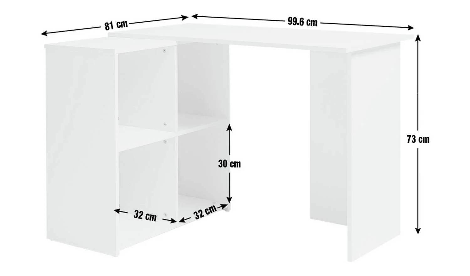 Malibu Corner Office Desk Black Compact Study Table - Image 4