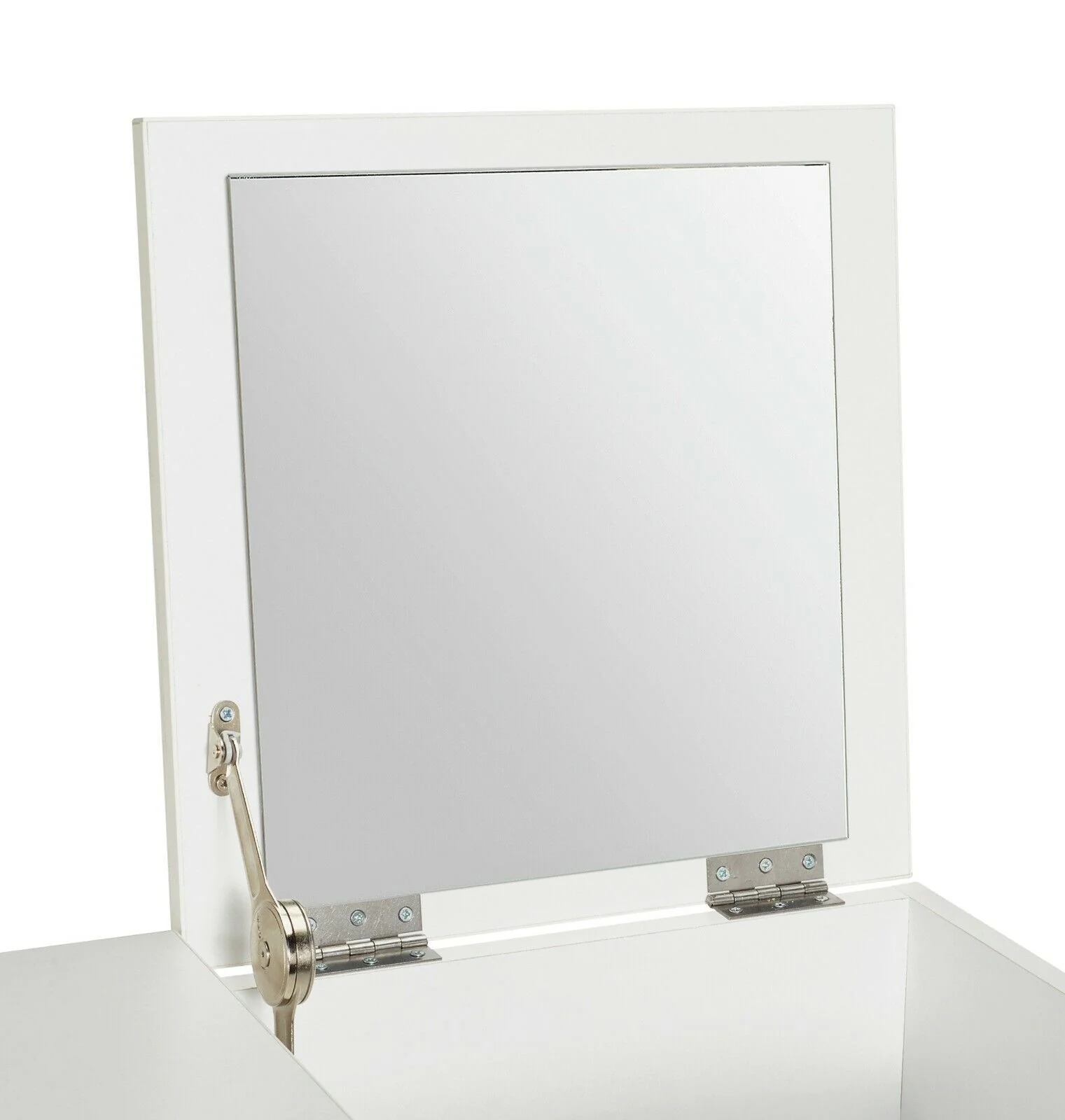 Malibu Dressing Table with Mirror White Black Gloss Elegant Bedroom Decor - Image 4