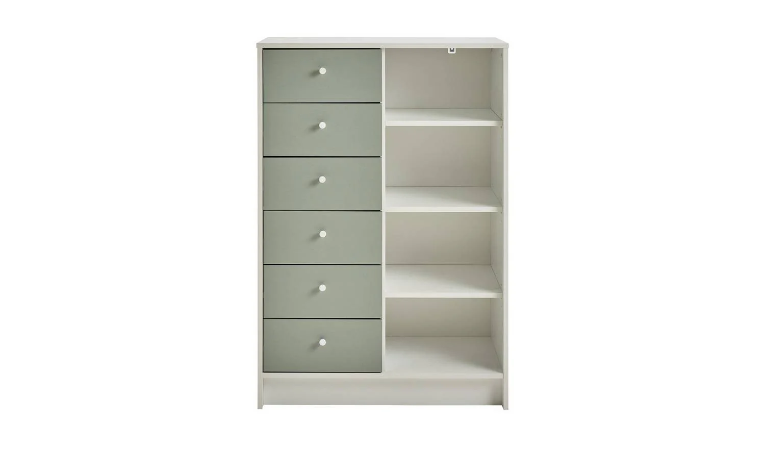 Malibu Kids 6 Drawer Chest Sage Green & White Childrens Bedroom Storage - Image 5