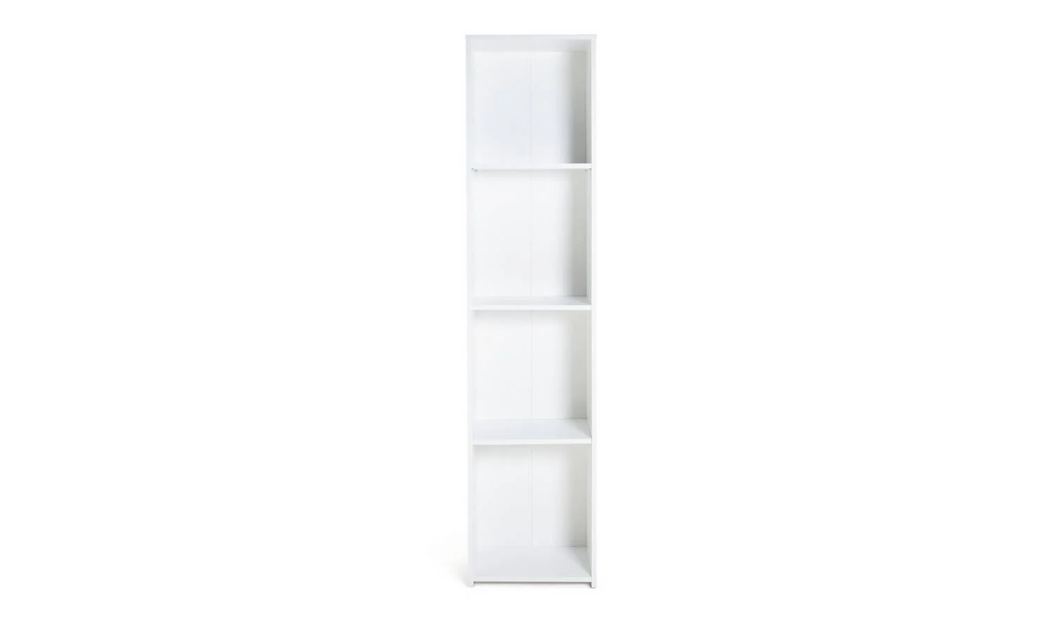 Malibu Narrow Bookcase White Storage Organiser Shelf Living Room - Image 3