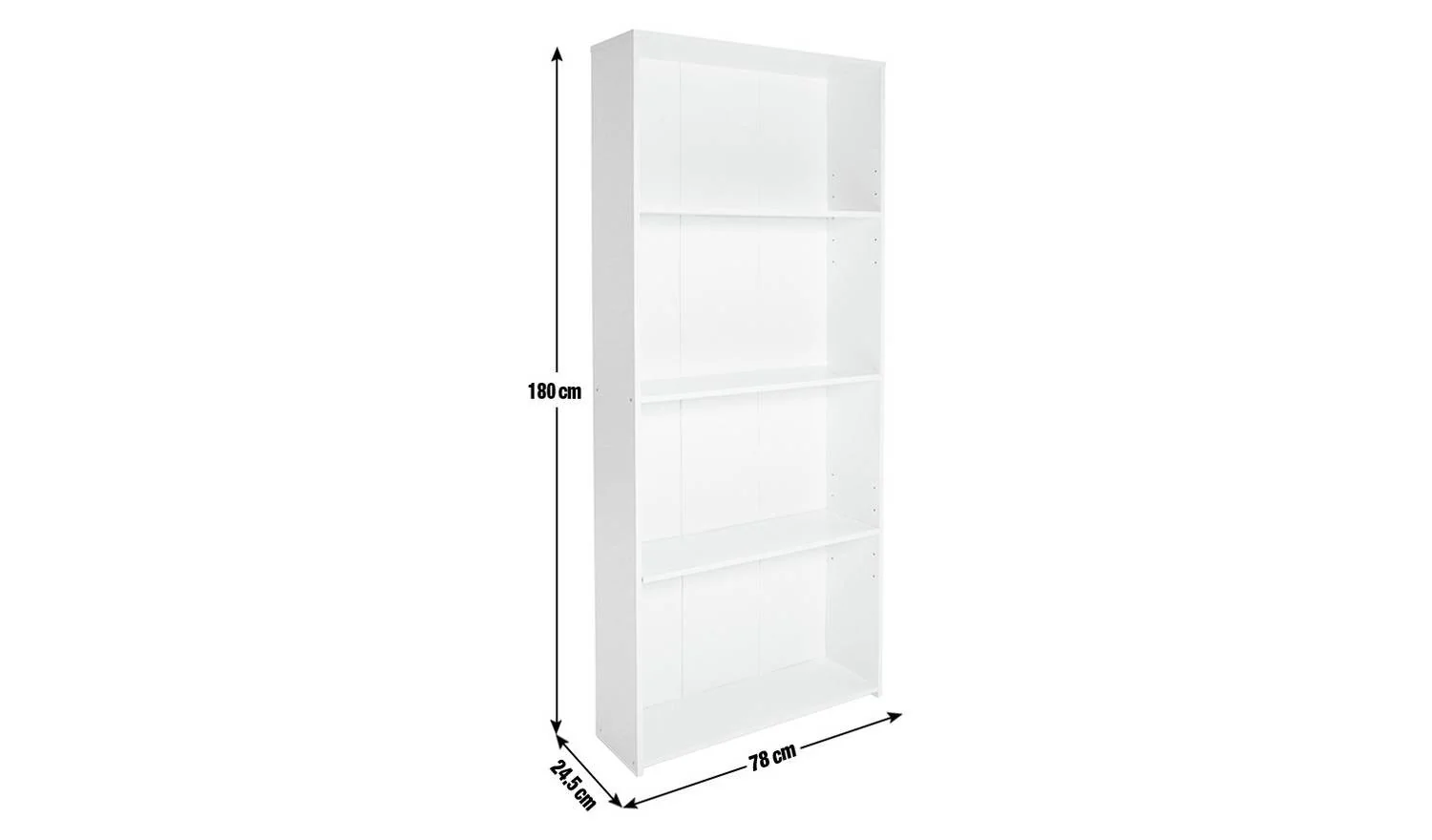 Malibu Wide Wood Effect Bookcase Black Storage Organiser Shelf Living - Image 2