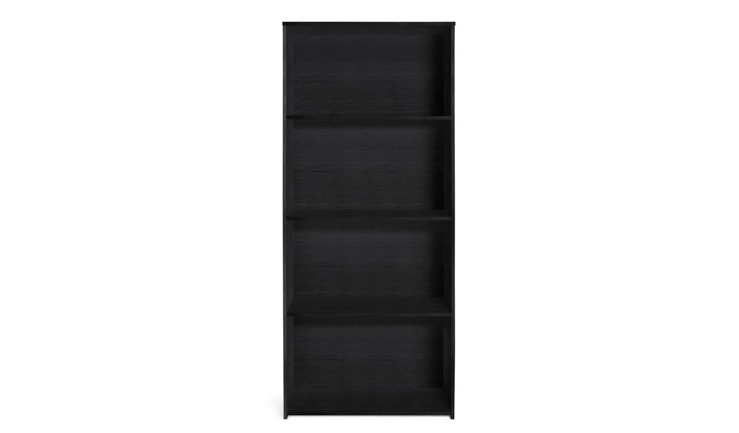 Malibu Wide Wood Effect Bookcase Black Storage Organiser Shelf Living - Image 3