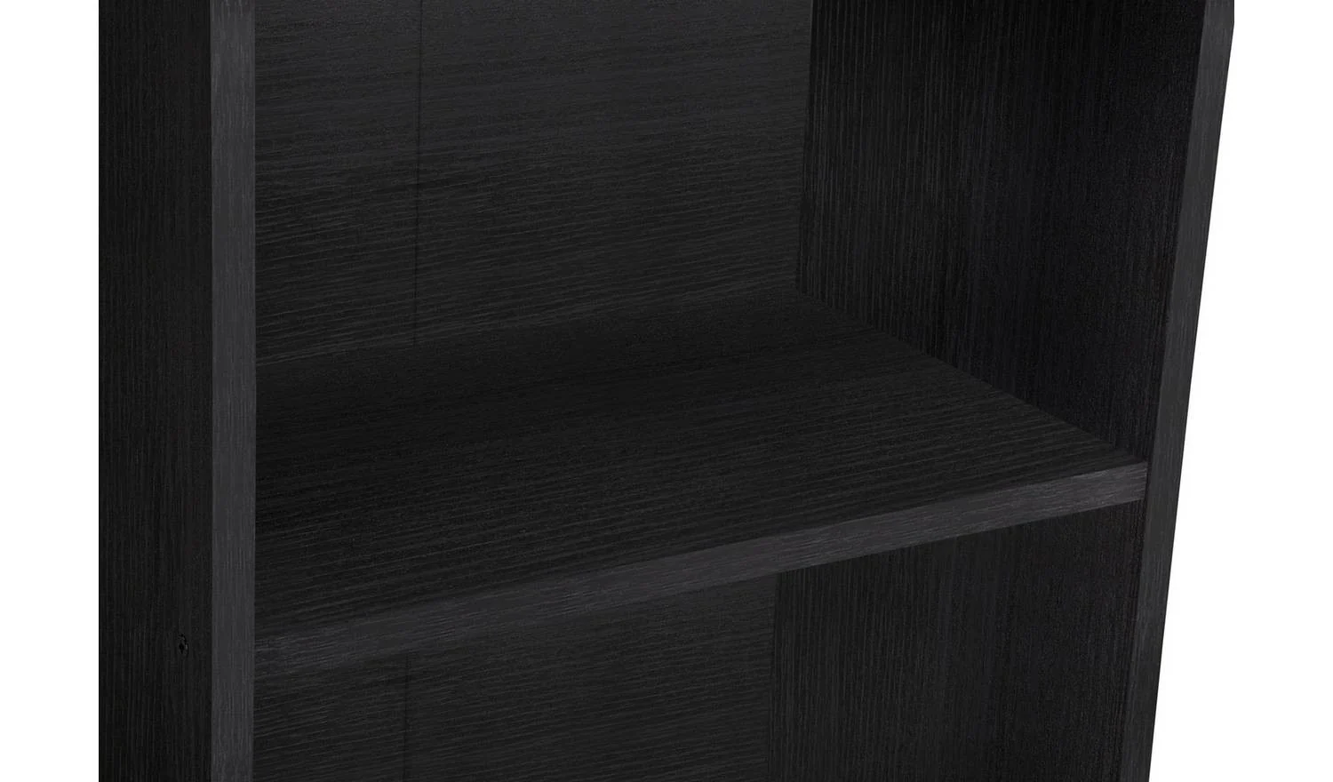 Malibu Wide Wood Effect Bookcase Black Storage Organiser Shelf Living - Image 5