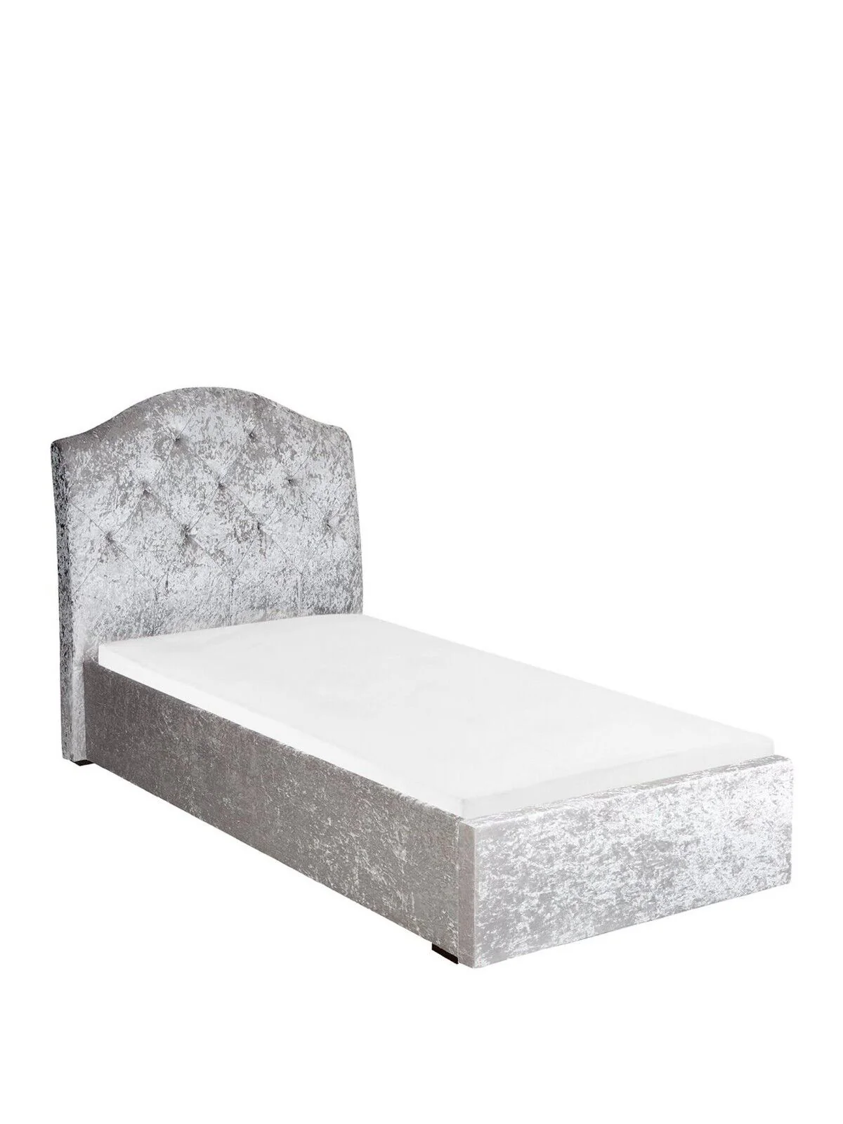 Mandarin Upholstered Single Storage Bed Silver Stylish Bedroom Storage Solution - Image 2
