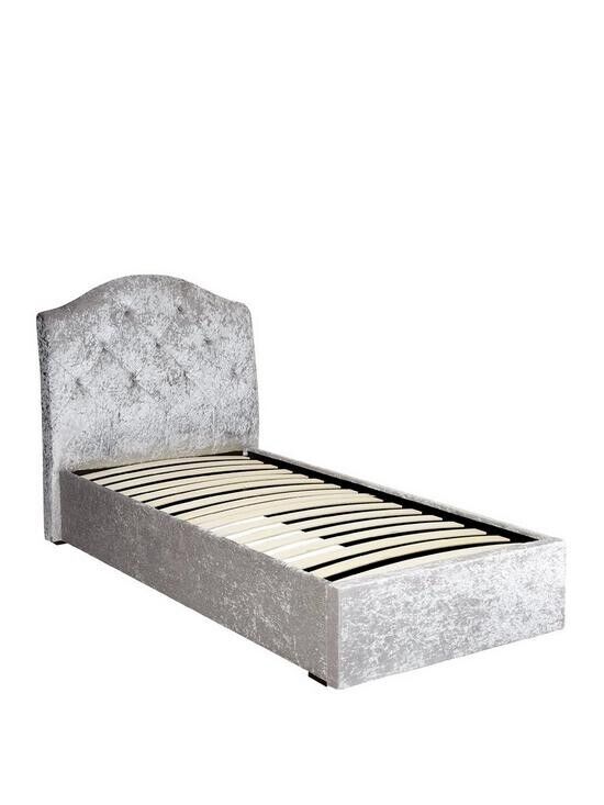 Mandarin Upholstered Single Storage Bed Silver Stylish Bedroom Storage Solution - Image 3