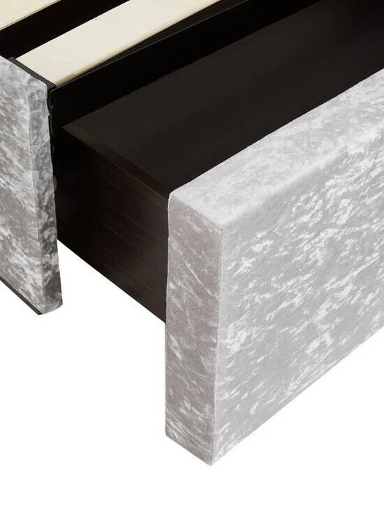Mandarin Upholstered Single Storage Bed Silver Stylish Bedroom Storage Solution - Image 5