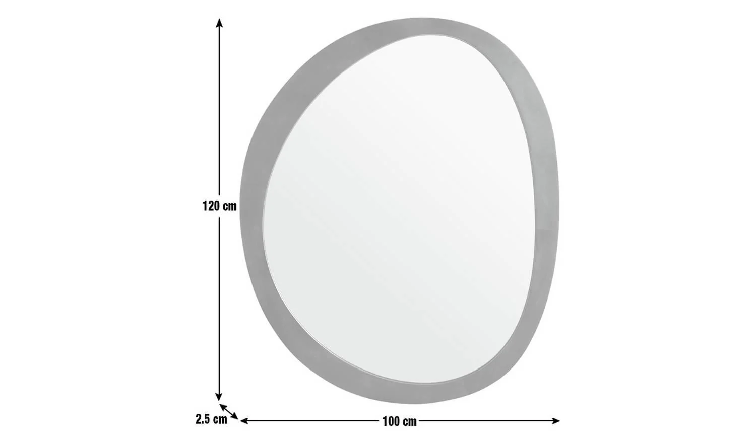 Mango Wood Irregular Wall Mirror 120x100cm Easy Mounting UK - Image 2