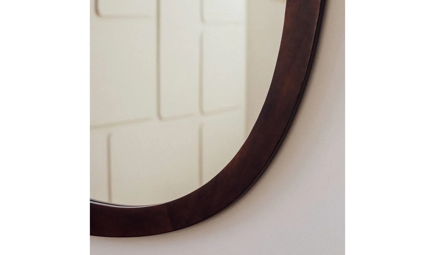 Mango Wood Irregular Wall Mirror 120x100cm Easy Mounting UK - Image 3