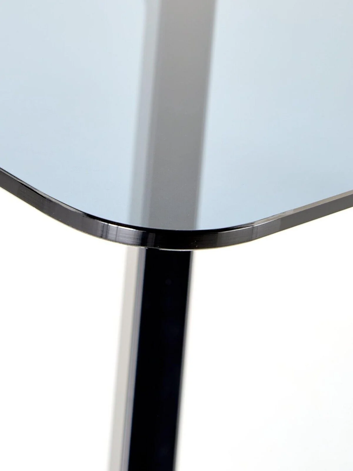 Marlow 160 cm Rectangular Smoked Glass Top Dining Table Black - Image 5