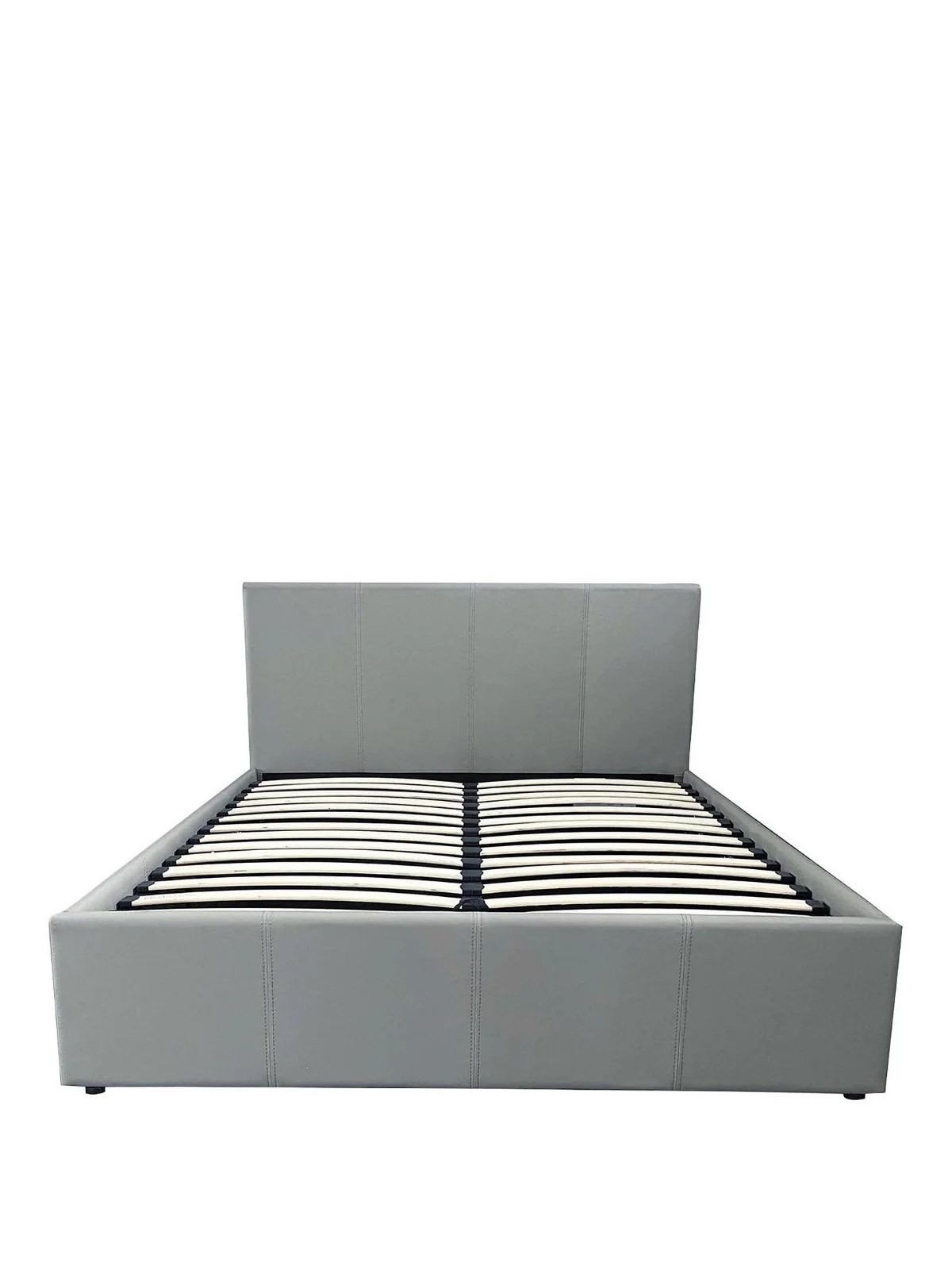 Marston Faux Leather End Lift Up Storage Ottoman Bed Small Double Grey Bedroom - Image 2