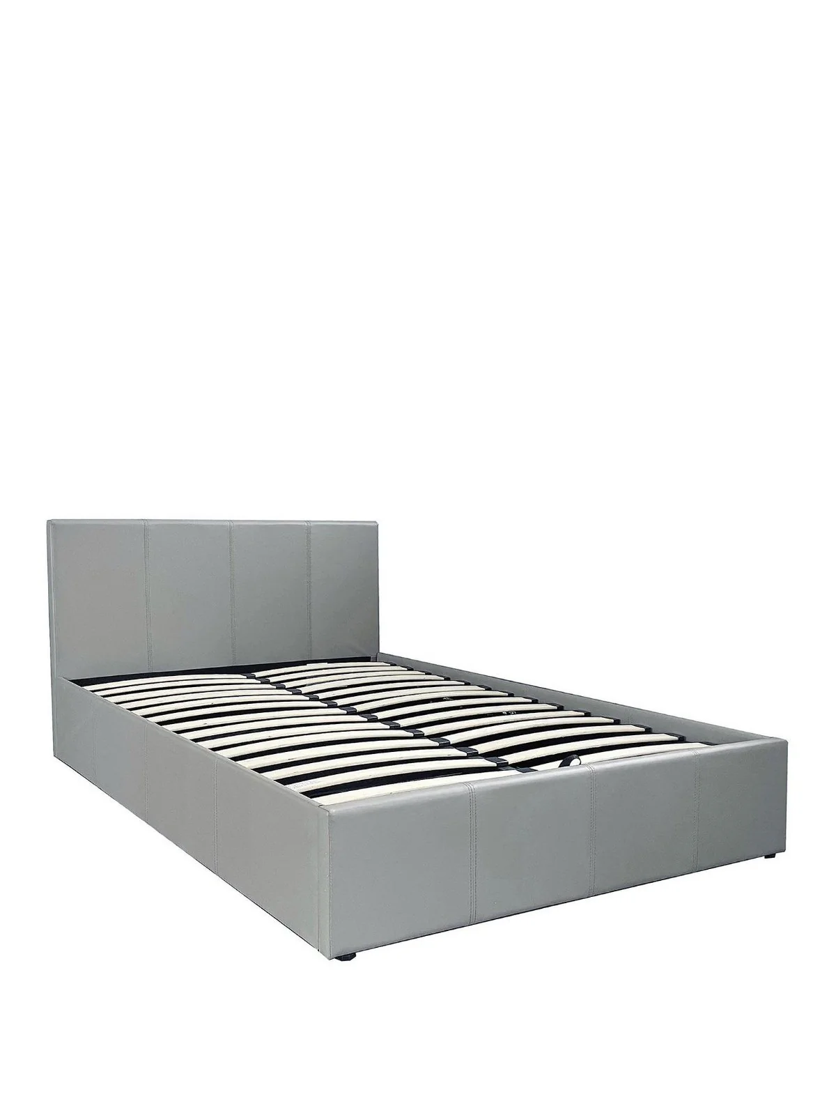 Marston Faux Leather End Lift Up Storage Ottoman Bed Small Double Grey Bedroom - Image 3