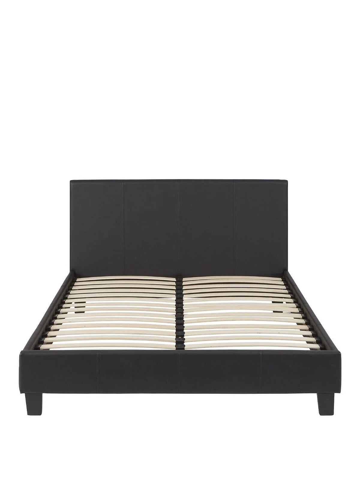 Marston Faux Leather King Bed Frame Black Stylish Durable Bedroom Furniture - Image 2