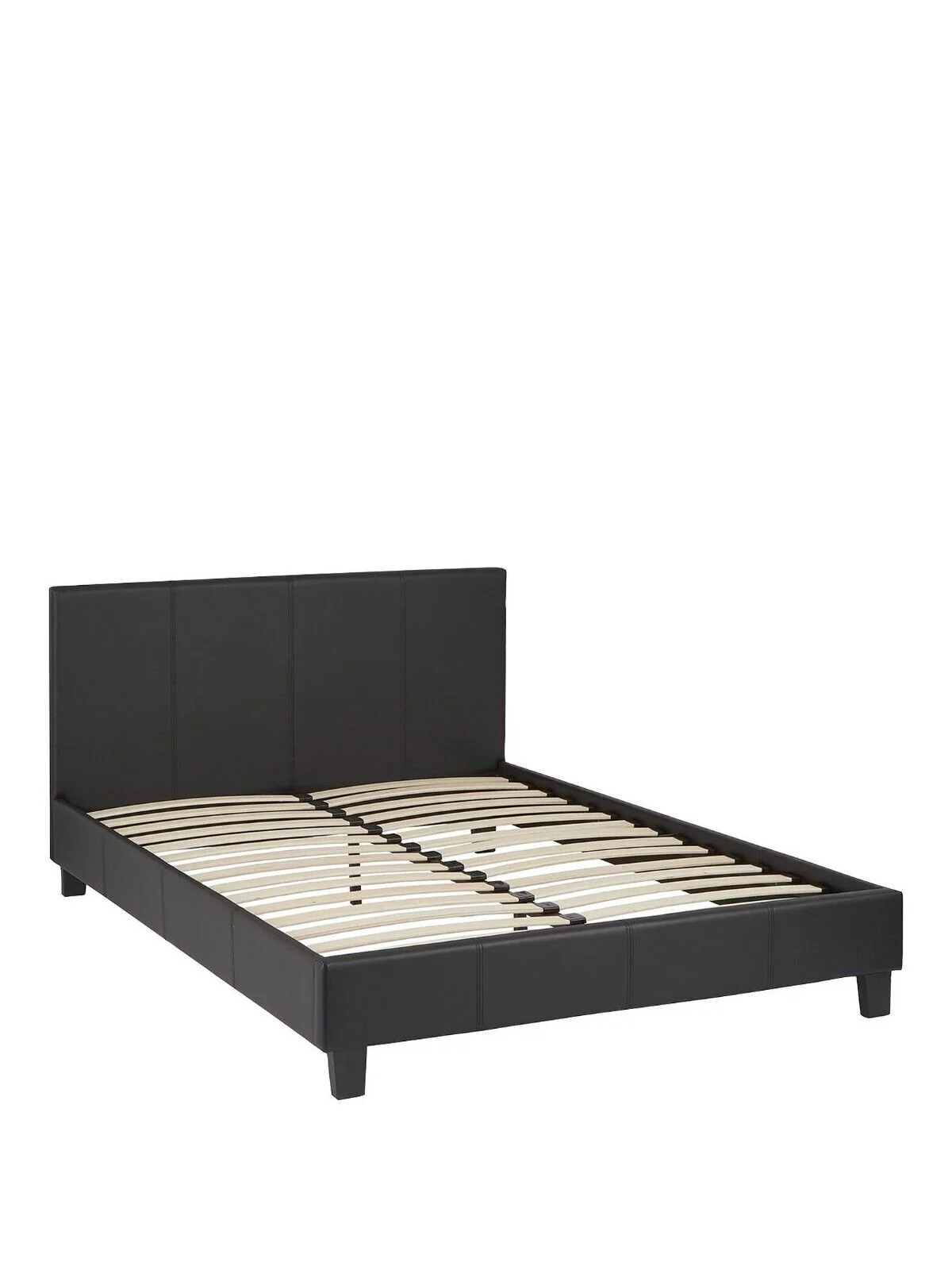 Marston Faux Leather King Bed Frame Black Stylish Durable Bedroom Furniture - Image 3